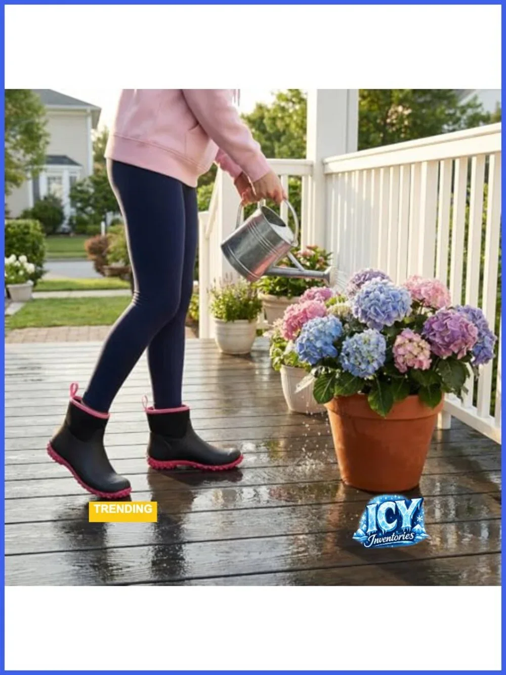 Women's Waterproof Rubber Ankle Rain Boots Insulated Neoprene Anti-Slip Mud